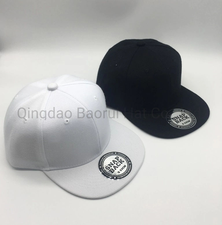 Los niños acrílico blanco Snapback Caps Deportes gorras visera plana de 53cm.