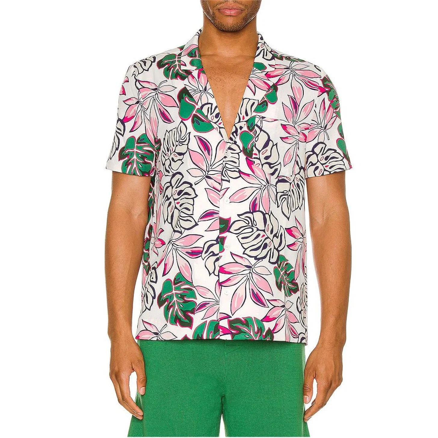 Digital Print Hawaiian Shirt Low MOQ Custom Printed Xs-5XL Button Down Aloha Shirt