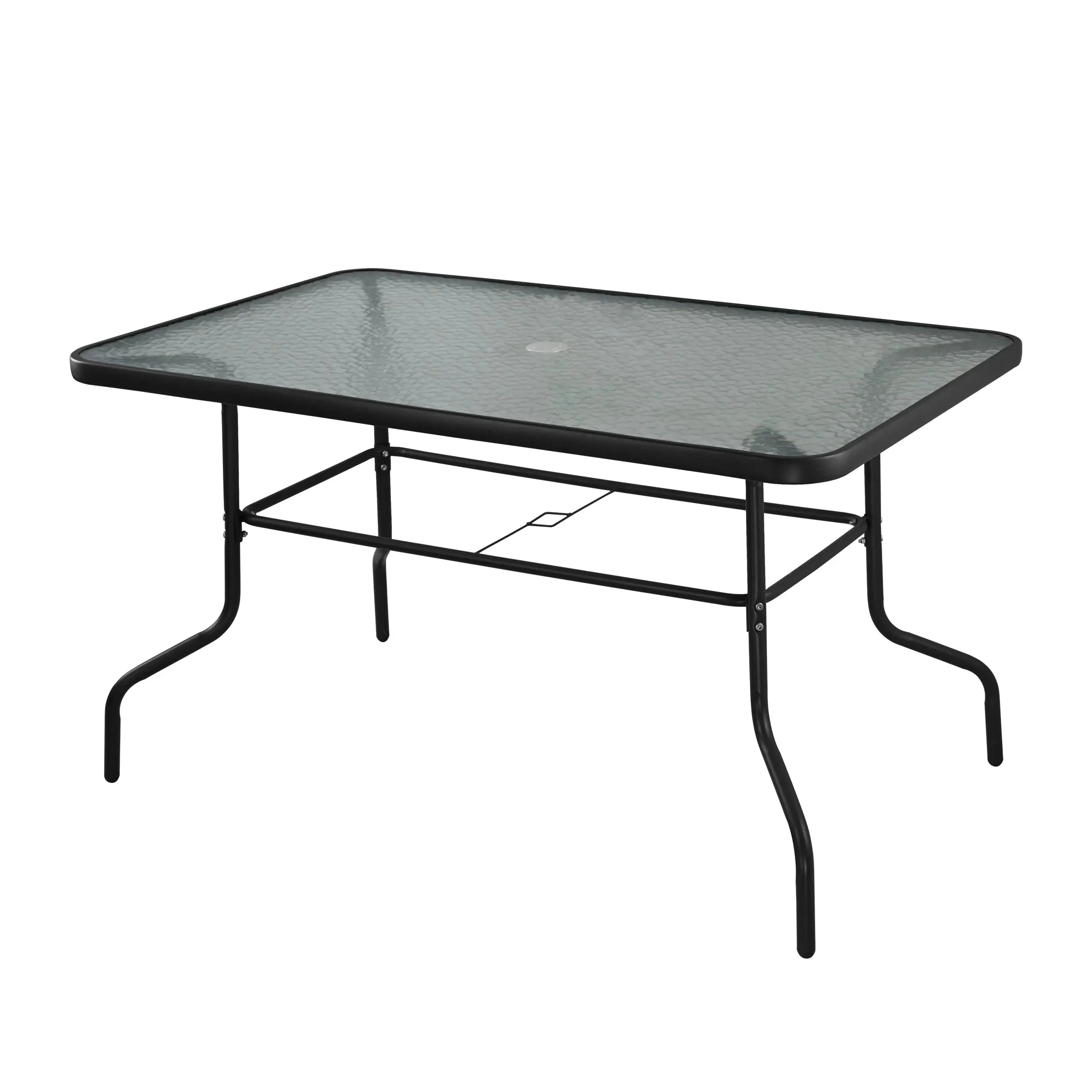 Dining Square Table Garden Metal Transparent Picnic Table Outdoor Patio Furniture