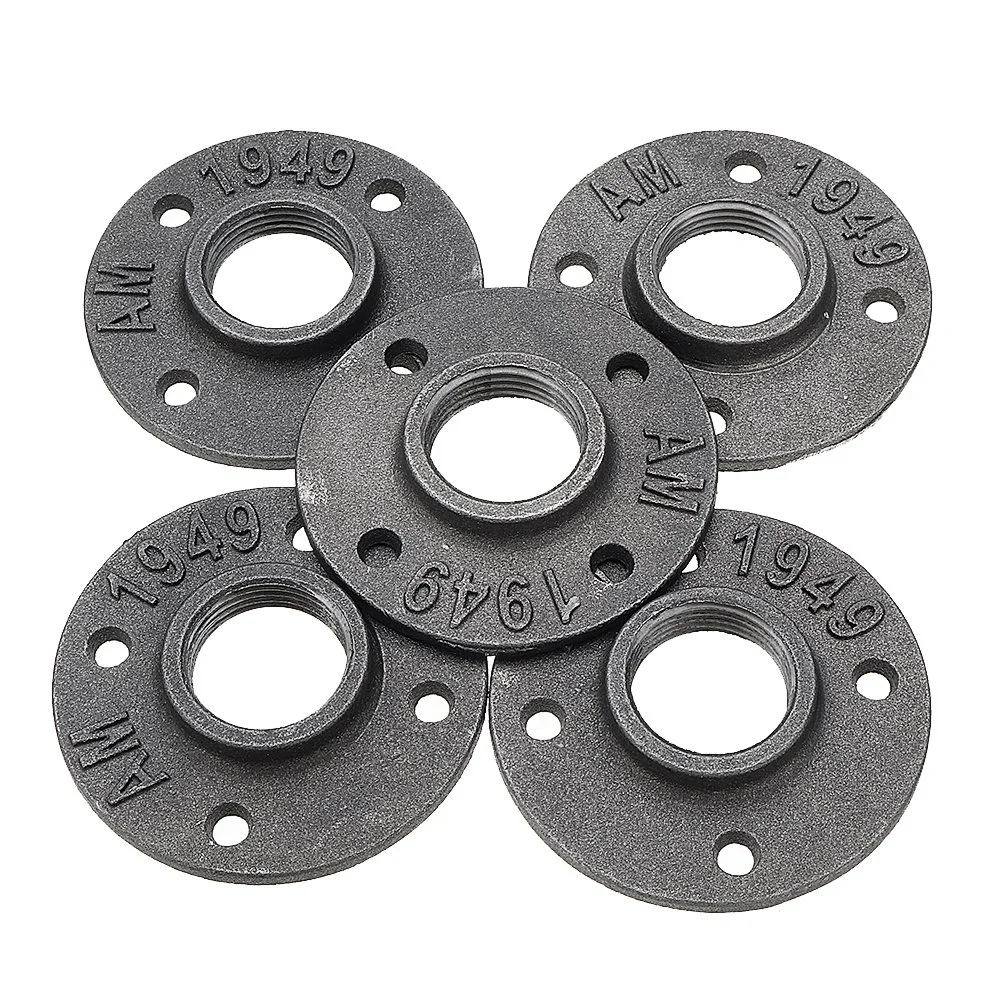 3/4 Inch Sandblasted Floor Flange Black Malleable Iron Floor Flange for Furniture Legs