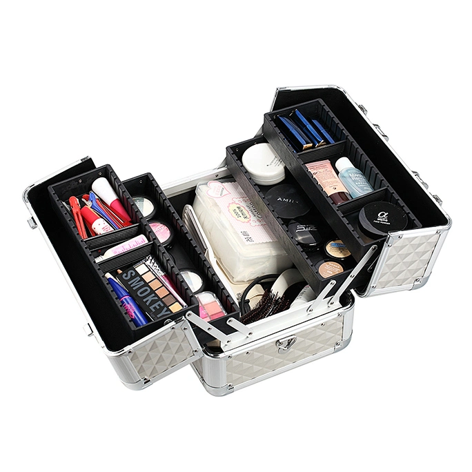 Durable Portable Aluminum Cosmetic Case Professional Beauty Case Cosmetic Storage Box