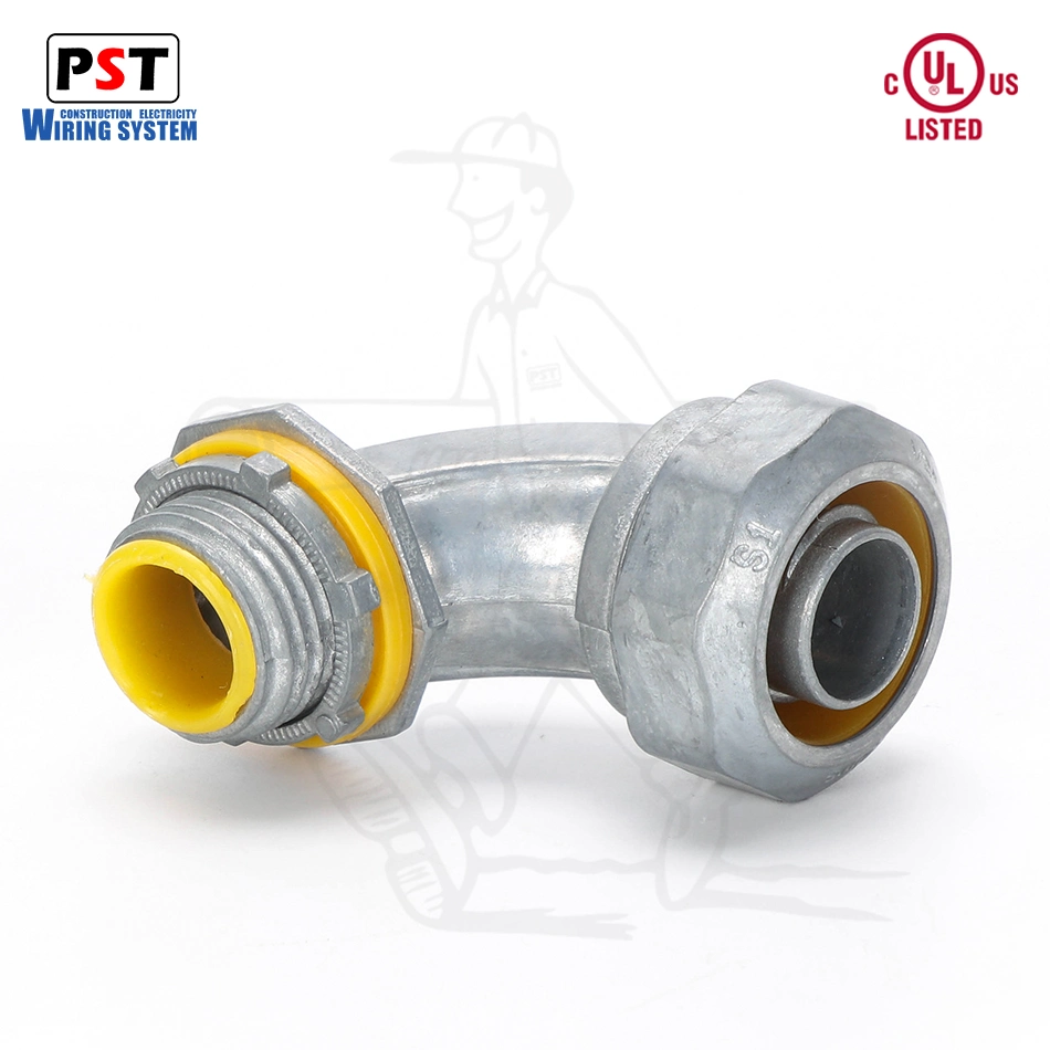 Zinc Die Cast 90 Degree Angle Liquid Tight Connector for Flexible Conduit