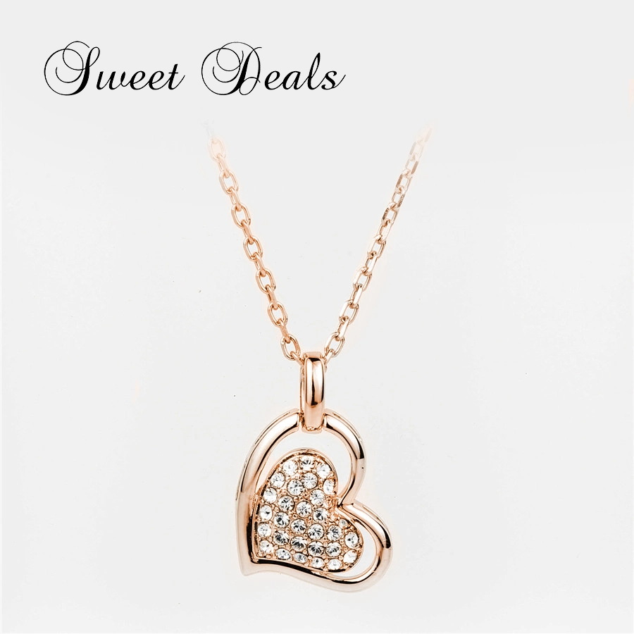 S925 Silver Necklace 18K Gold Plated Heart Necklace Fashion Jewelry