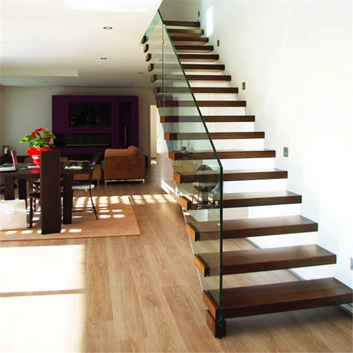 Modern Staircase Design Steel Mono Stringer Wooden Stair