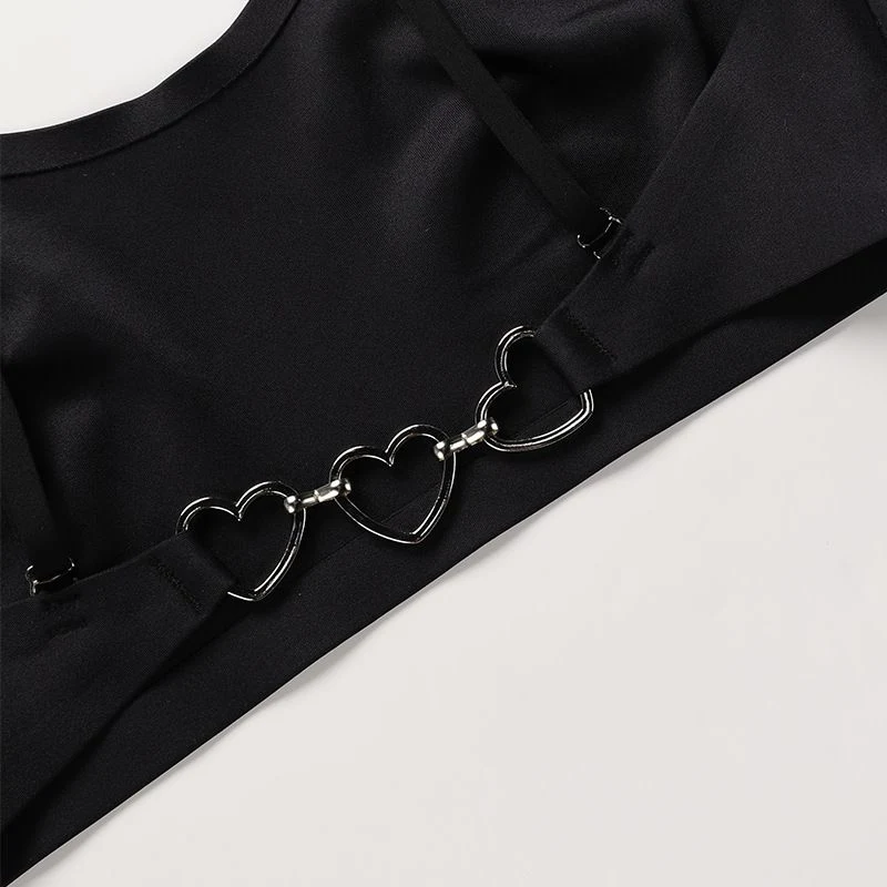 Sexy Soft Wirefree with Metal Heart Women Bra