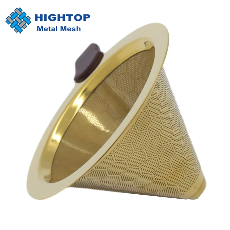 2023 Custom Travelling Portable 25 Micron Stainless Steel Mesh 4 Cone Tea Coffee Accessories V60 Dripper Strainer Filters