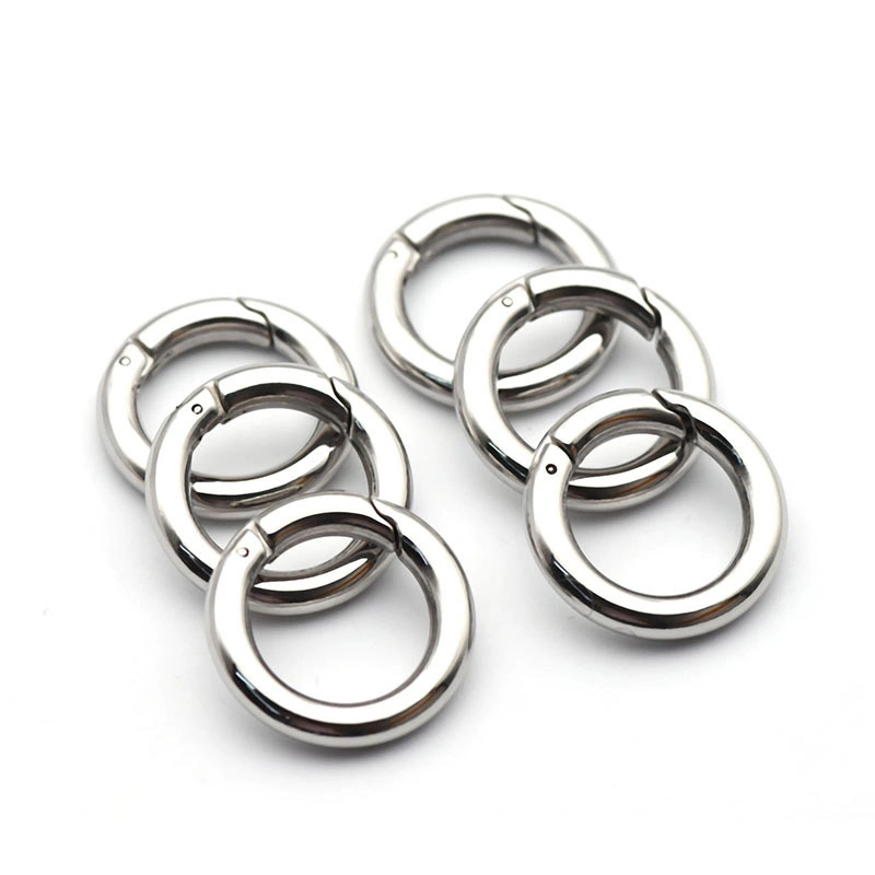 Metal O Spring Ring Clasps Openable Round Carabiner Keychain Bag Clips Hook Connector for Buckles Jewelry Making