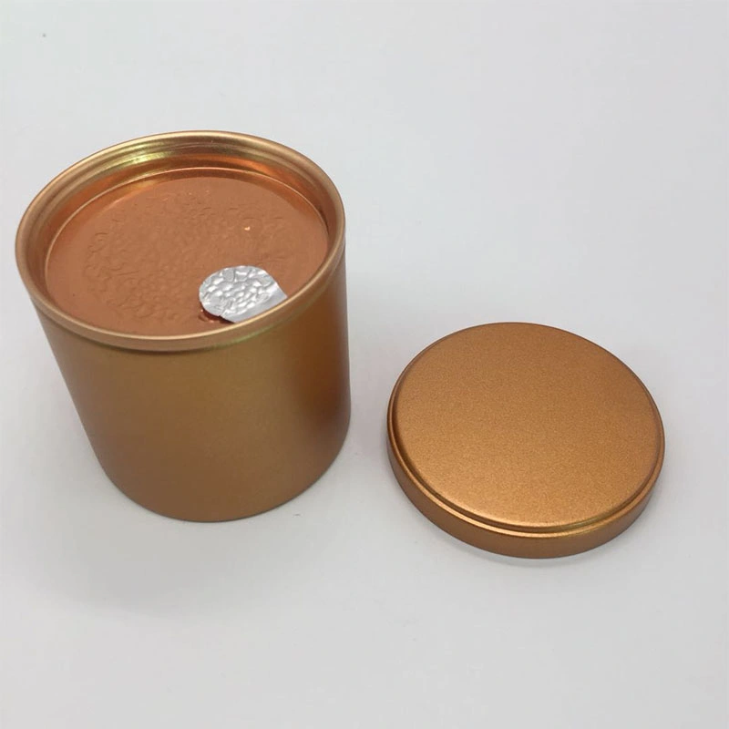 Empty Round Aluminum Tea Cans Mini Tea Container