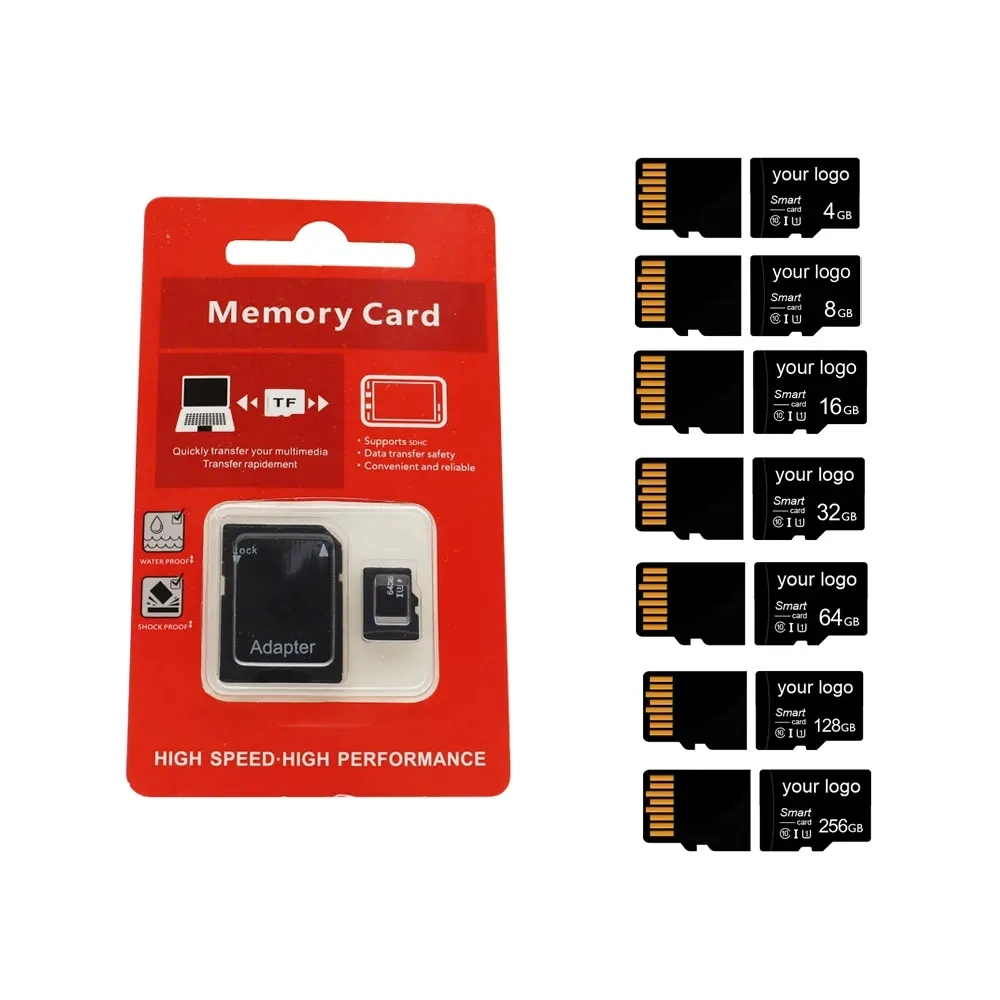 Custom Full Capacity High Speed Class 10 Mini TF SD Card U3 4G 8g 16GB 32GB 64GB 128 GB 256g 512GB Storage Card for Smart Device