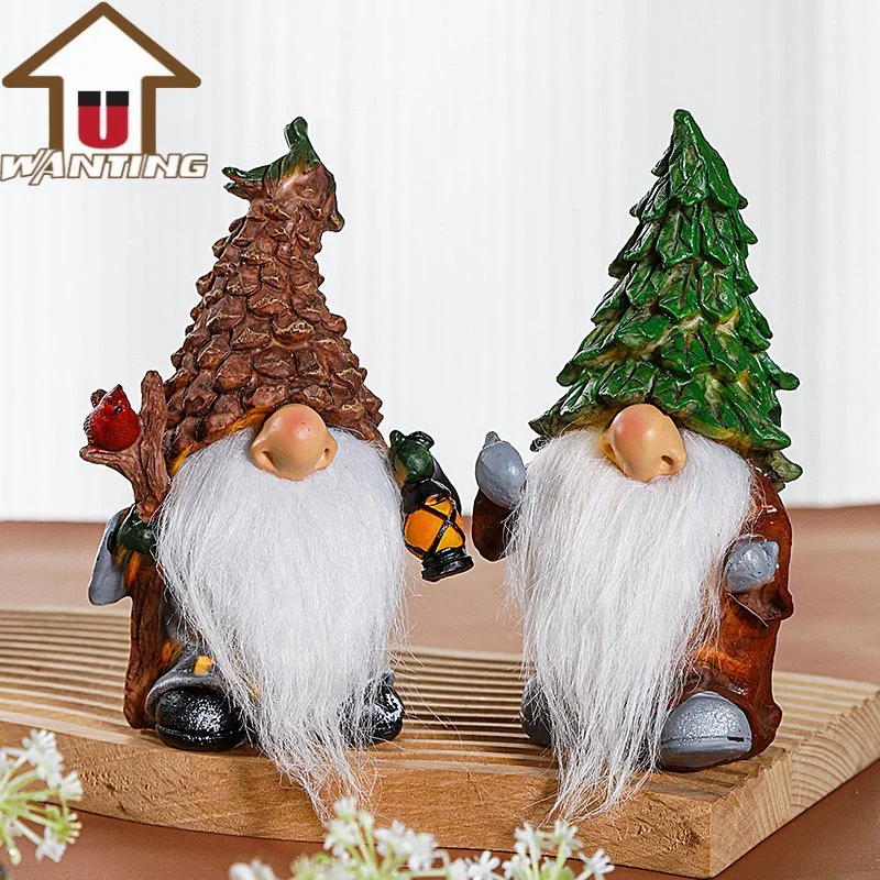 Wholesale/Supplier Garden Dwarf Statue LED Light Christmas Gnome Resin Craft Home Decoration