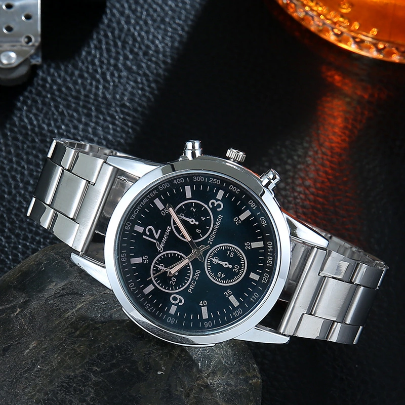 Explosive Steel Band Quartz Watch Three Eyes Six Pin Fashion Alloy Watch