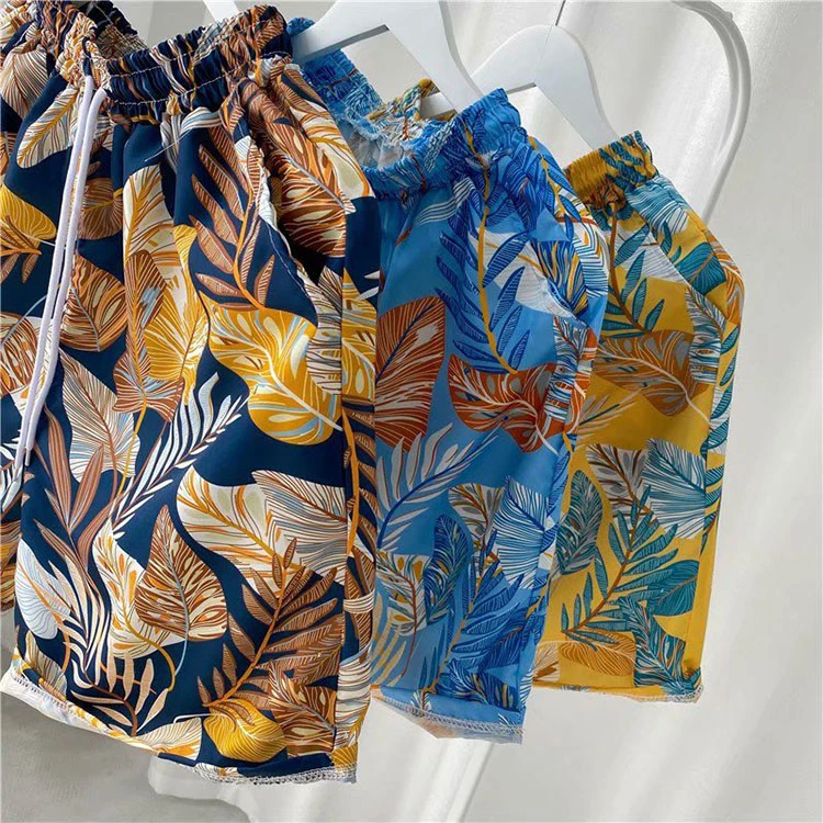 Latest Design Hawaiian Style Beach Swimming Shorts Men Flower Design Pants Short Man