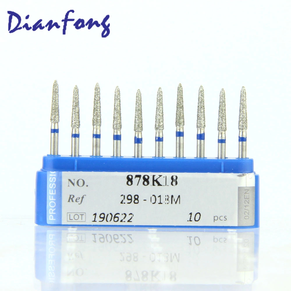 878K18 Medium Grit Torpedo Fg High Speed Ce ISO Certified Dental Diamond Bur Dental Drill