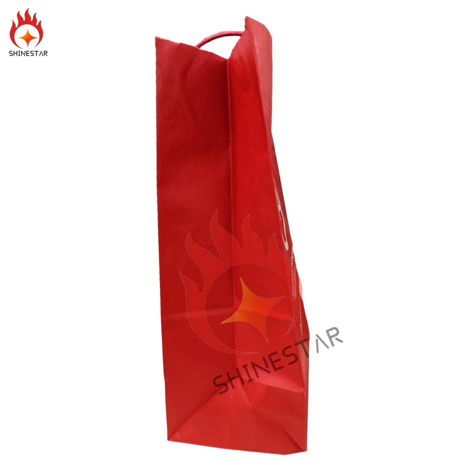 85g Big Brown Kraft Paper Bag with Red Handle for Gift, Shopping