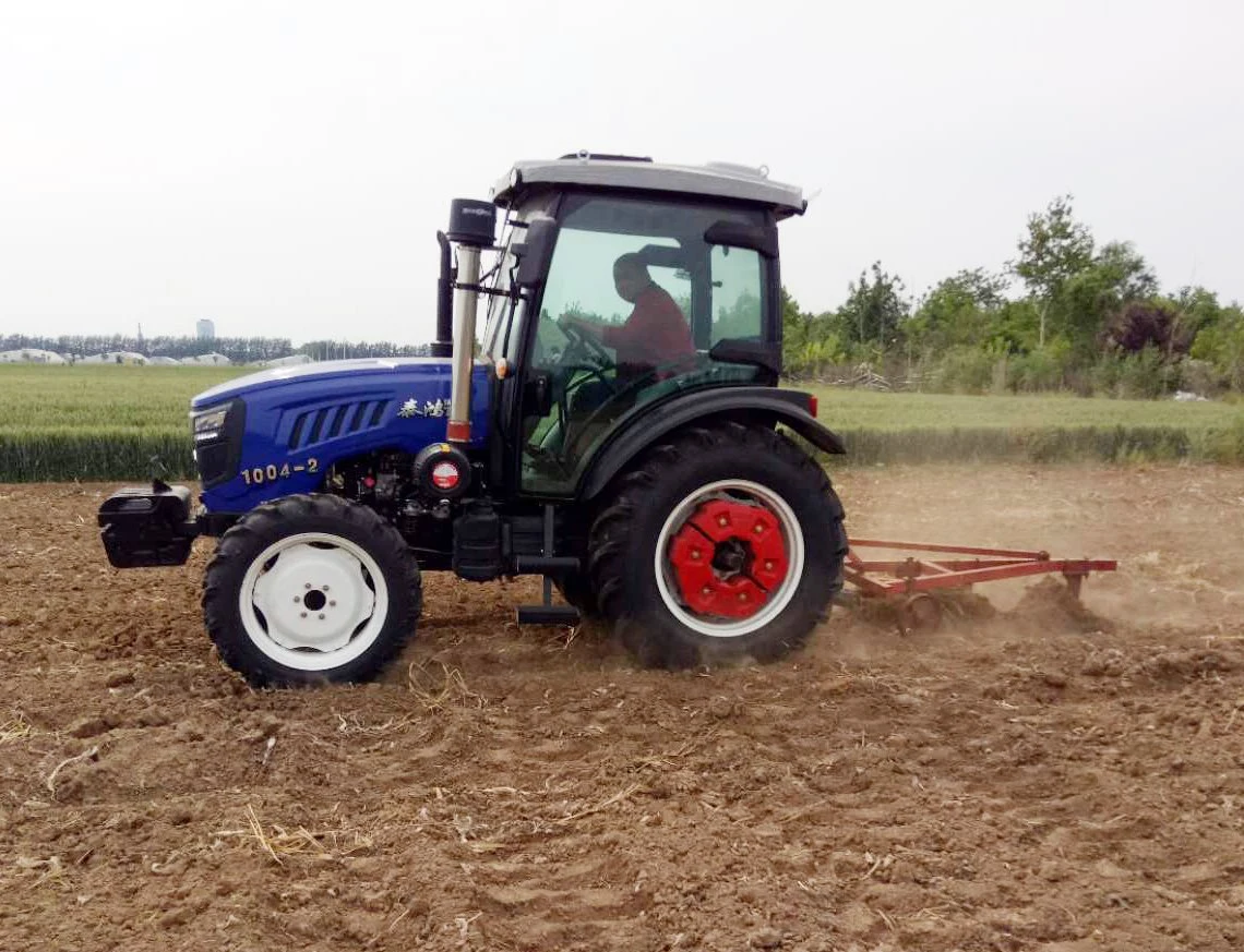 Fabriqué en Chine 100HP de roue 4 RM moteur Diesel à pied les tracteurs de ferme avec le chargeur de timon