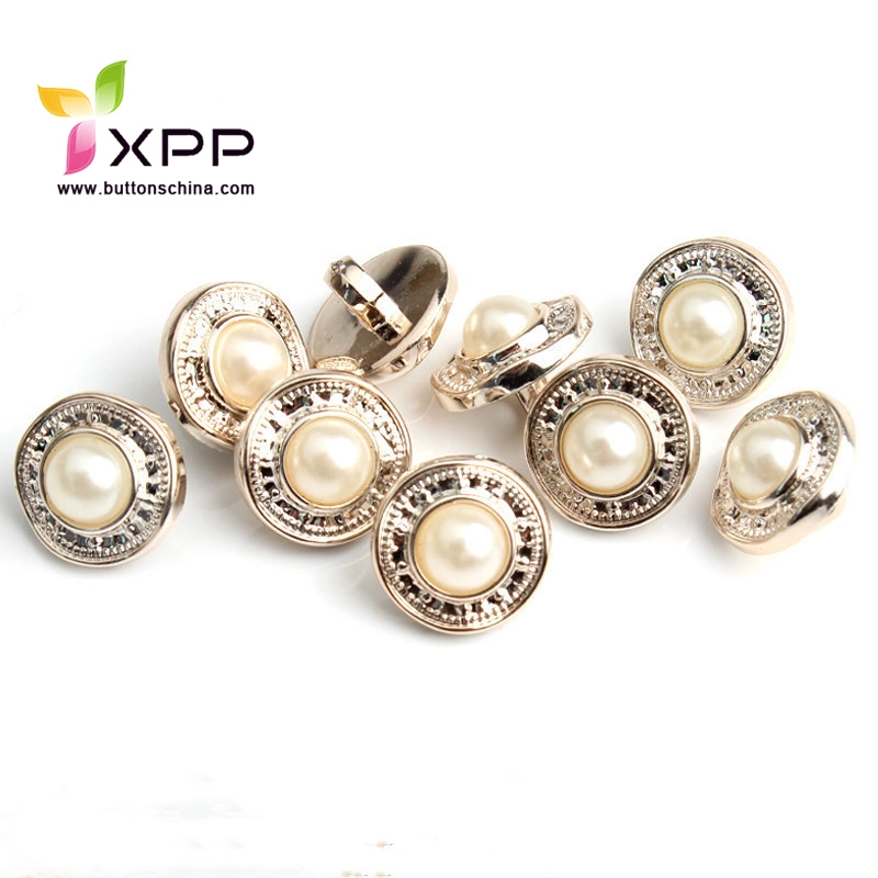 ABS Plastic Pear Button with Plating Golden and Siver Color