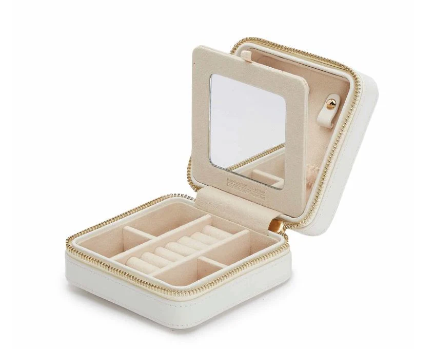 Women Girls Organizer Earring Ear Stud PU Leather Portable Jewel Case Jewellery Packaging Gift Boxes Travel Jewelry Case Square