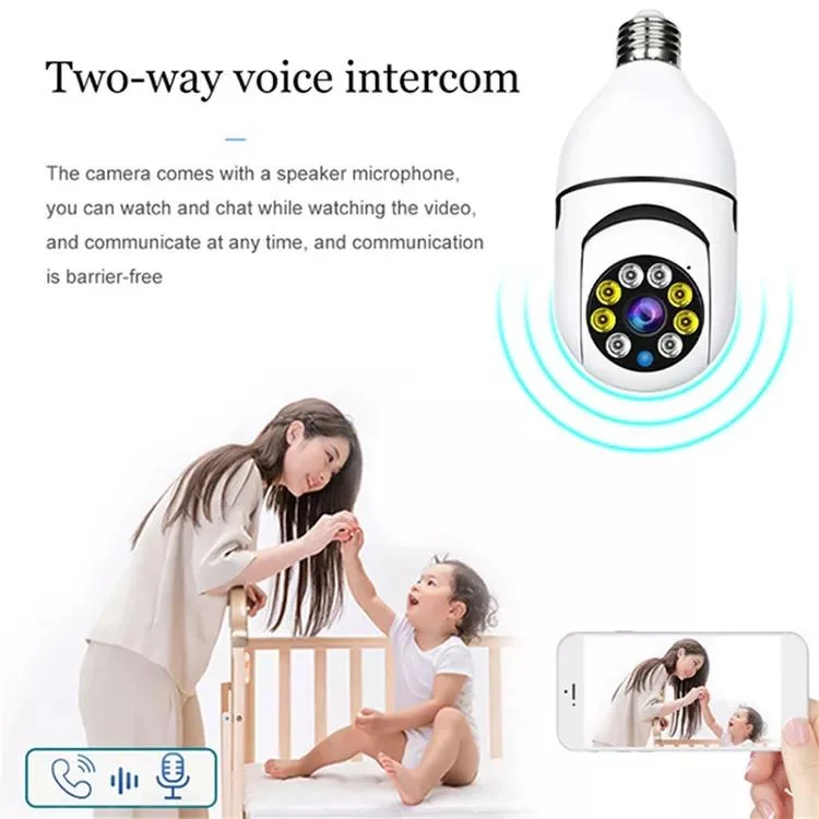 WiFi Light Bulb Camera Home Cameras Two Way Talk Auto Tracking Security WiFi Camera