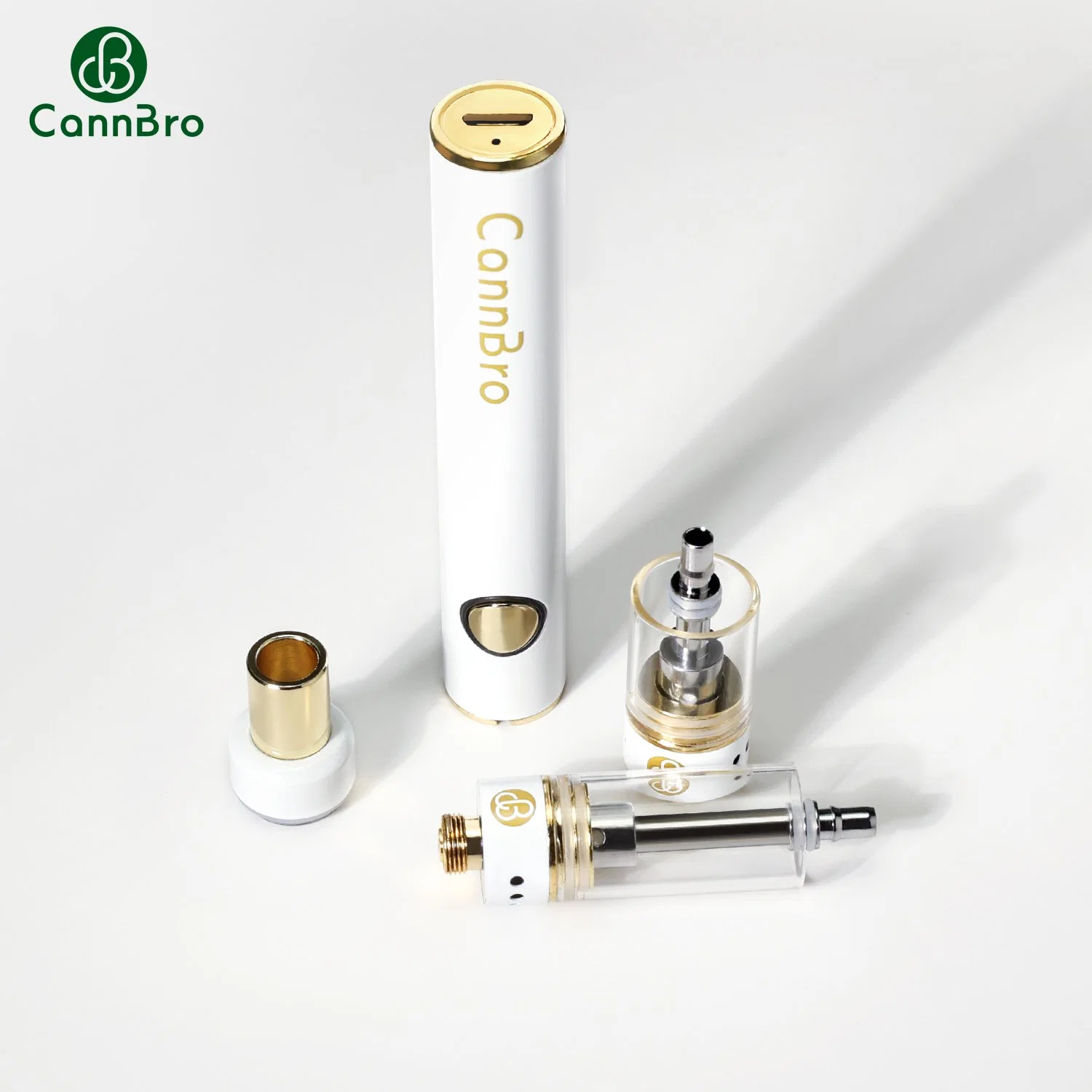 Nueva forma de círculo VAPE Pen batería 650mAh botón 510 Inserte la batería con el puerto tipo C.