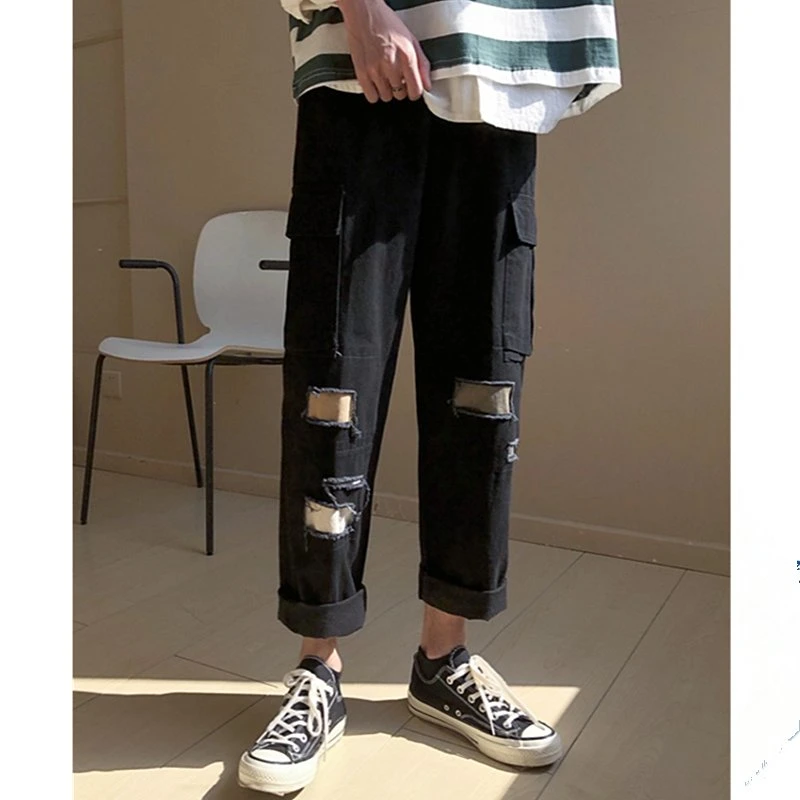 Men Fashion New Style Hip Hop Style Cargo Trousers Casual Trousers