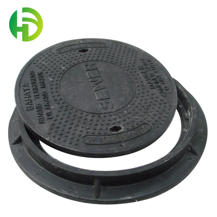 En124 B125 Circular Round Black 660mm Decorative Drain Cover SMC Manhole Cover Frame for Drainage Channels