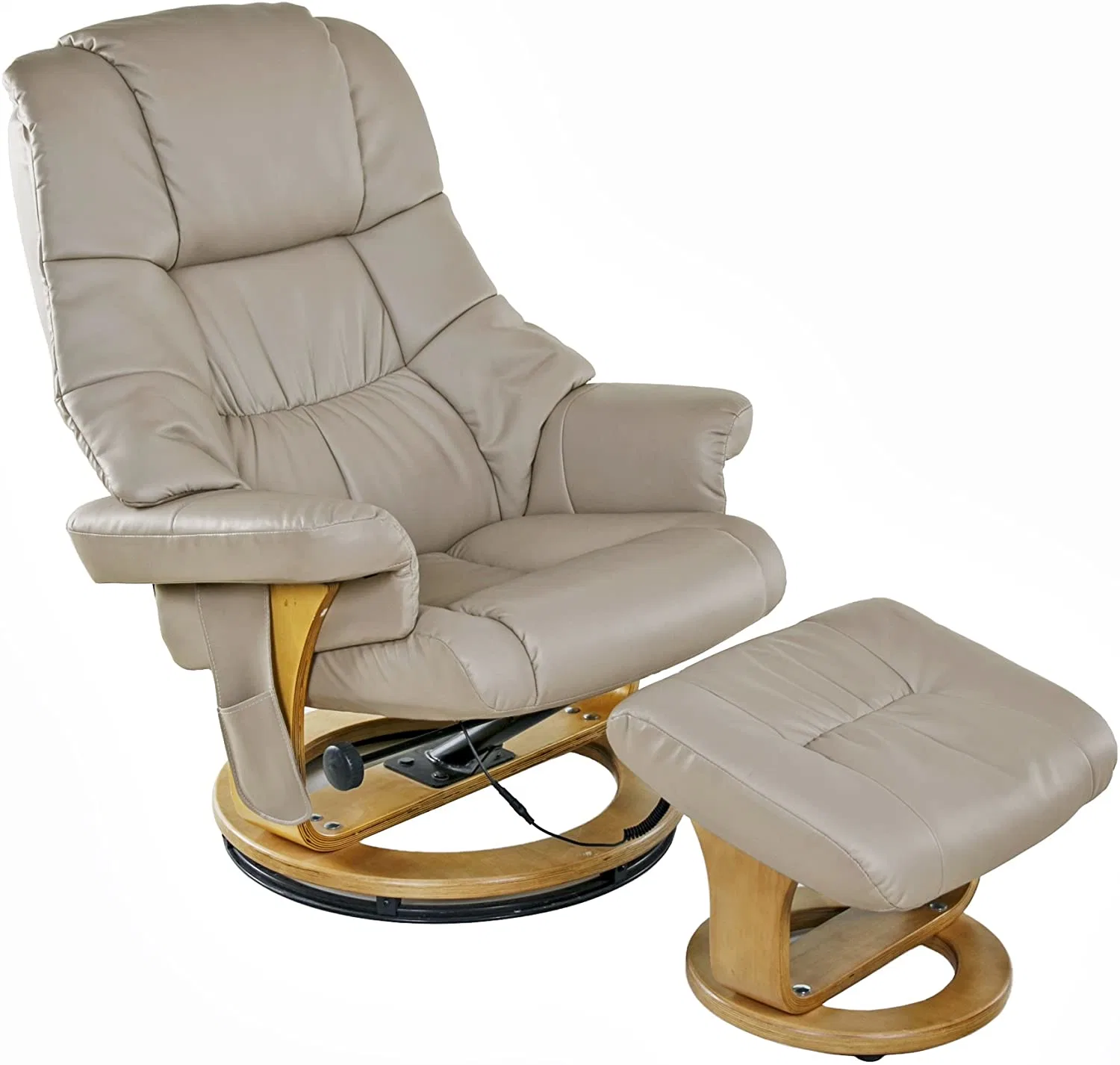 Um moderno design ajustável Geeksofa Couro Cadeira de lazer com otomana e 8 pontos as funções de massagem de vibração (2 no Ottoman 6 Na cadeira)