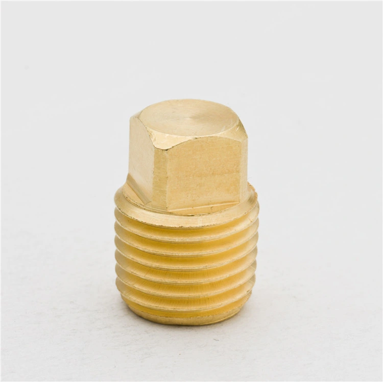 Hex Plug, 1/4" NPT Male, Solid Brass Pipe Fitting