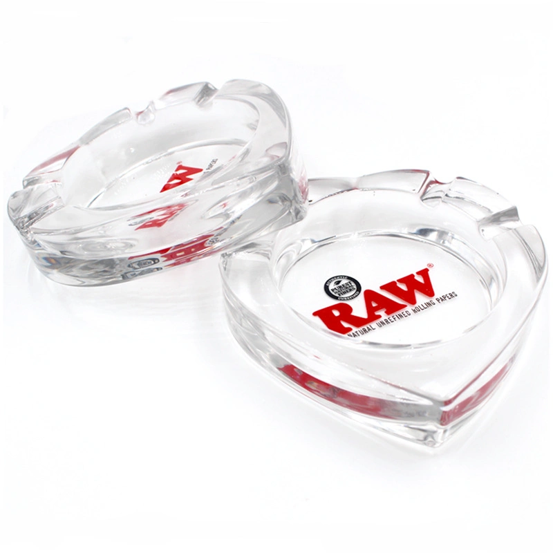 Creative Cendrier en verre clair de forme de coeur cendrier Raw haut de gamme