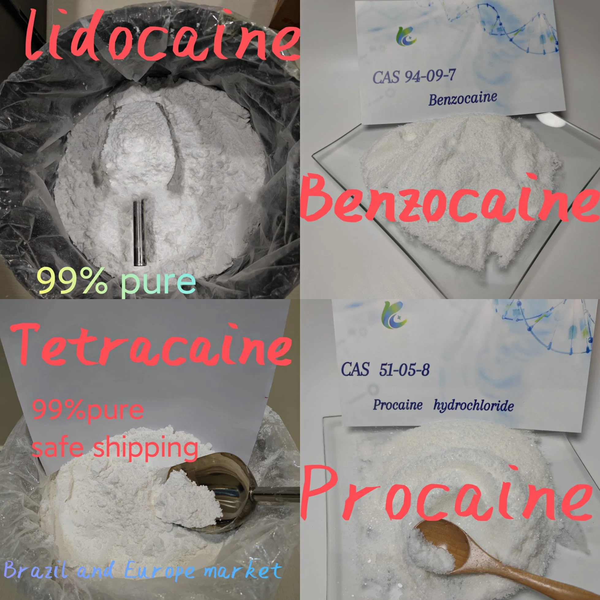 La anestesia local polvo blanco de un 99% CAS: 51-05-8 de clorhidrato de procaína