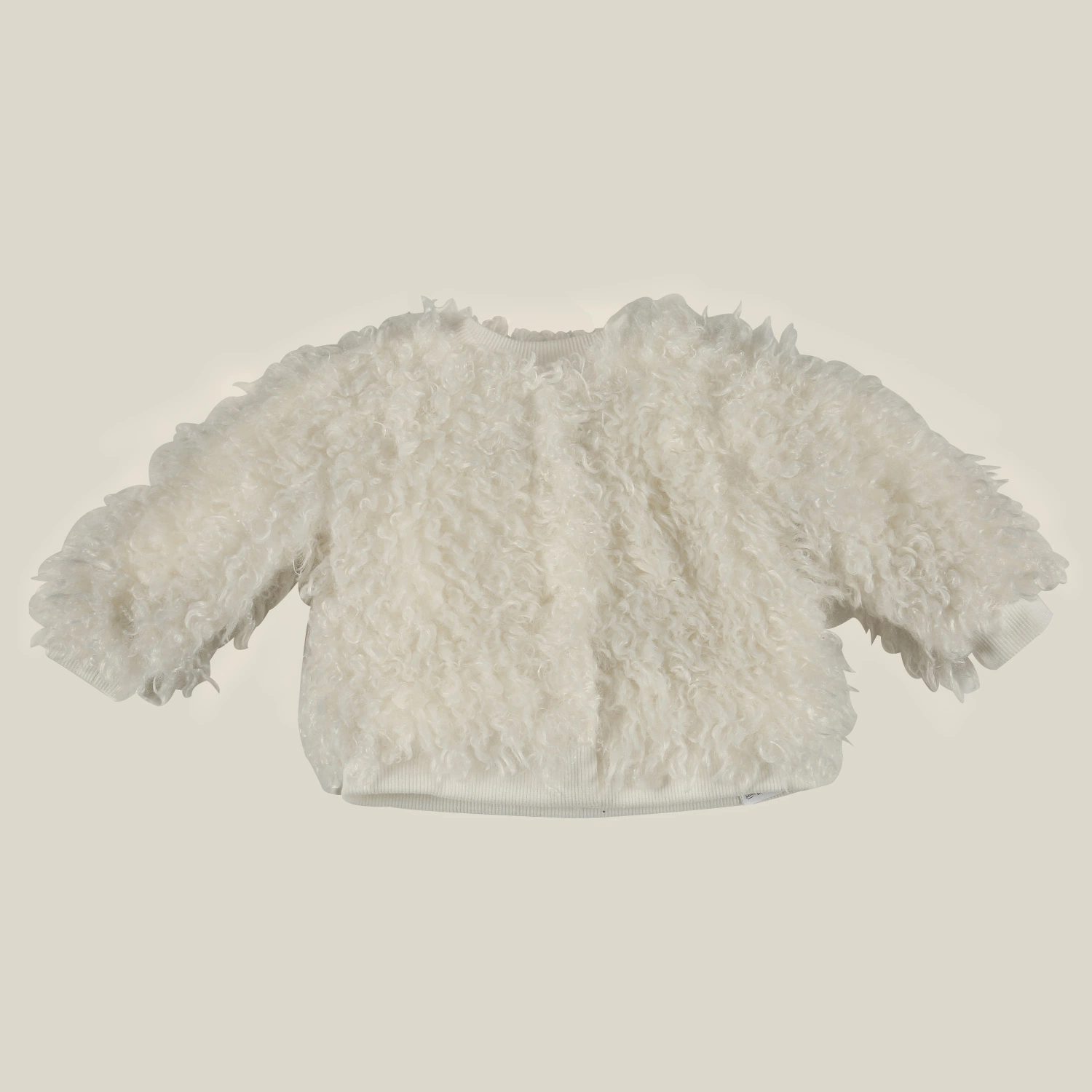 Newborn Baby Fashion Clothing Infant Woven Faux Fur Jacket with Knitted Cotton Lining