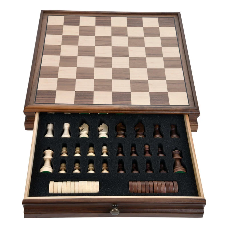 Wooden Chess Set Folding Magnetic Large Board Portable Travel Chess Set