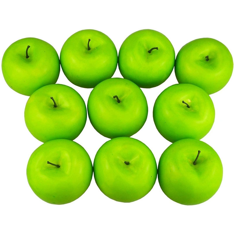 Simulación de 12pzas Apple falsos de frutas artificiales las manzanas verdes realista para la Navidad de la Casa Hogar Cocina Decoración Fotografía Boda