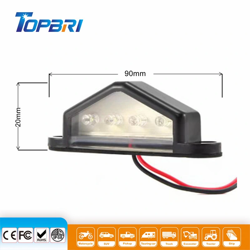 Feu de travail de plaque d'immatriculation à LED 12 V pour remorque