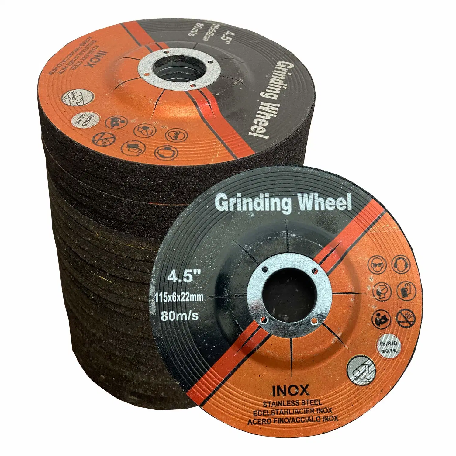 Grinding Wheel for Grinders Grinding Wheel for Metal Aggressive Grinding for Metal 25 Pack 4.5 Inch1/4" Thick 7/9" Inox