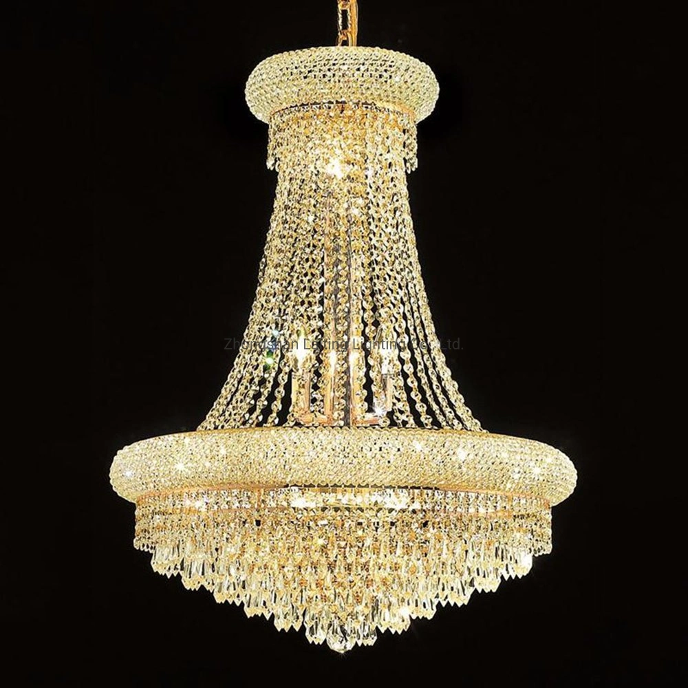 Zhongshan Laiting Lighting Vente en gros de lustre en cristal doré de luxe traditionnel.