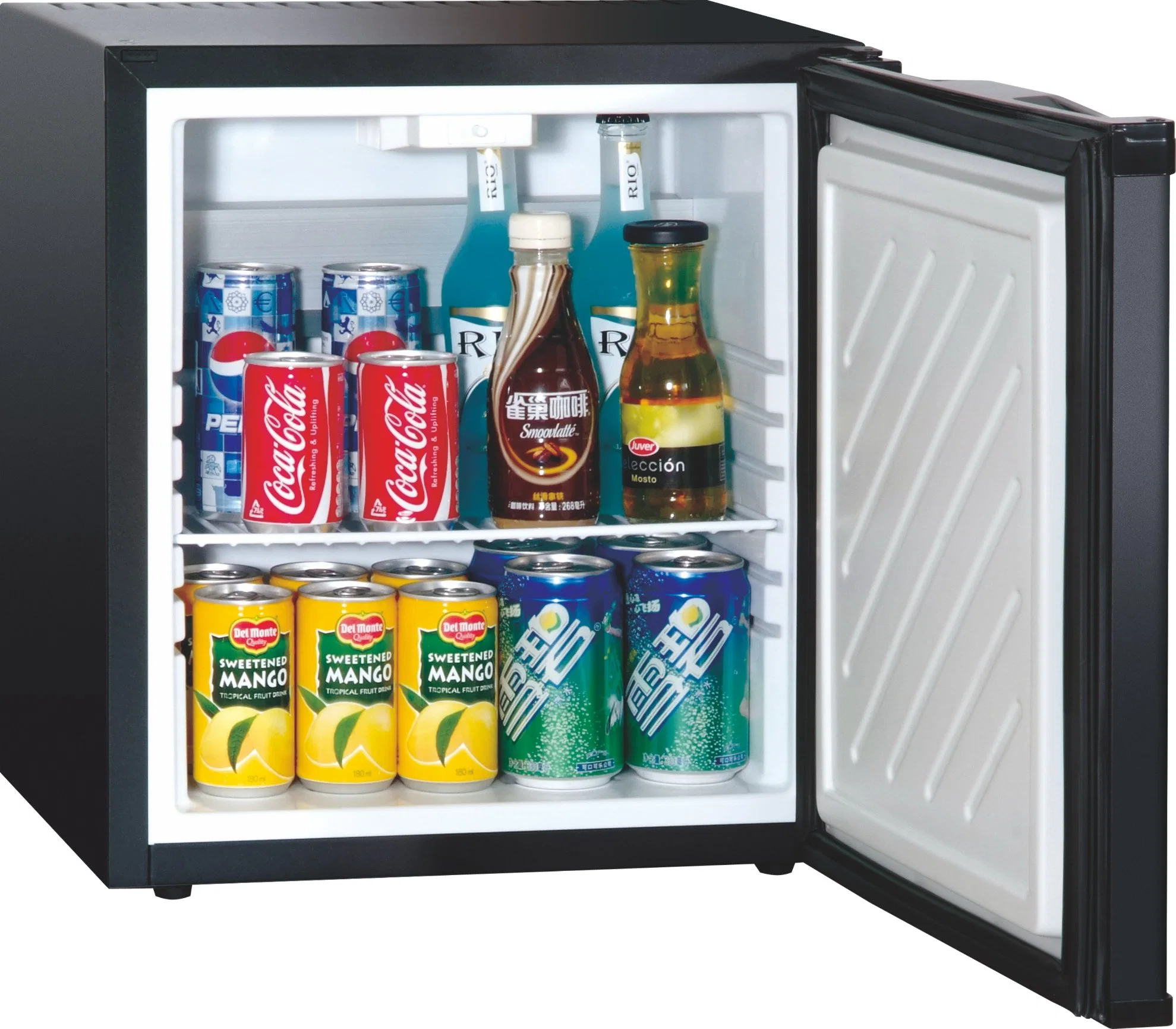 Mini-bar de refrigeração de absorção porta sólida para quarto de hóspede