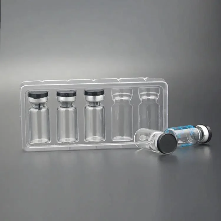 Ampola de plástico transparente ecossustentável Bandeja esteróides médicos descartáveis 10ml Vial Blister Caixa Vial Pack