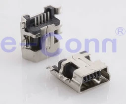 Mini USB B Type Female SMT Recceptacle Conn