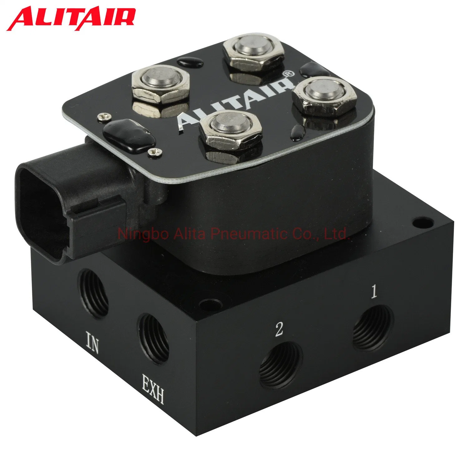 2 Corner Block 3/8NPT 300psi 12V Air Ride Suspension Manifold Solenoid Valve