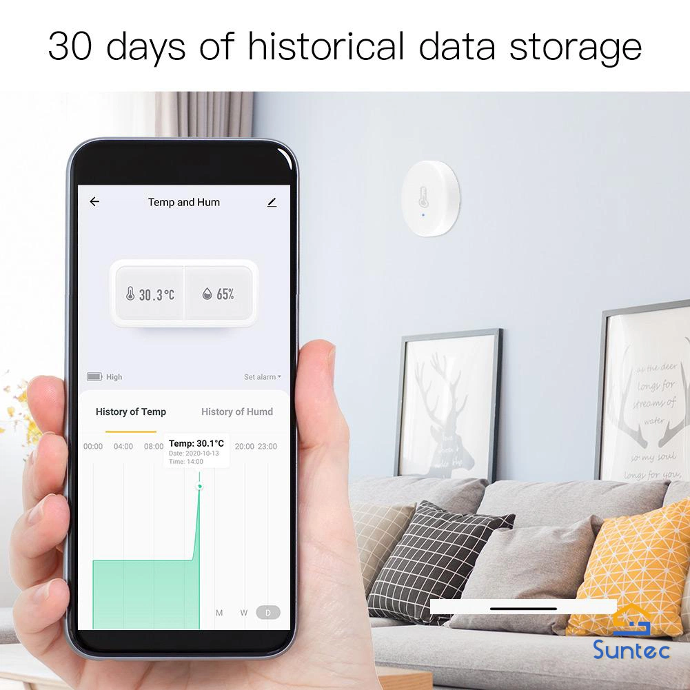 ZigBee Smart Home Temperatur- und Feuchtigkeitssensor Echtzeitwahrnehmung