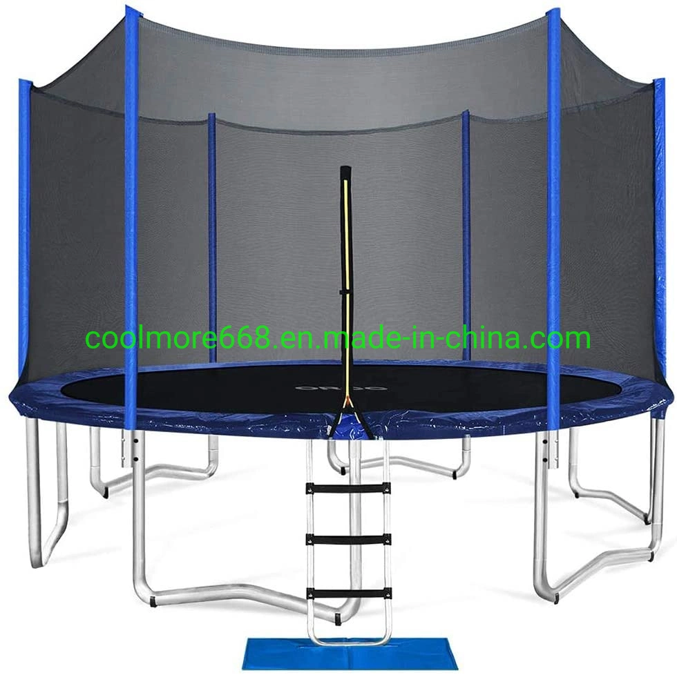 Home Gym Trampolines for Kids Household Fitness Equipments Outdoor Trampoline with Safety Net and PVC Step Ladder