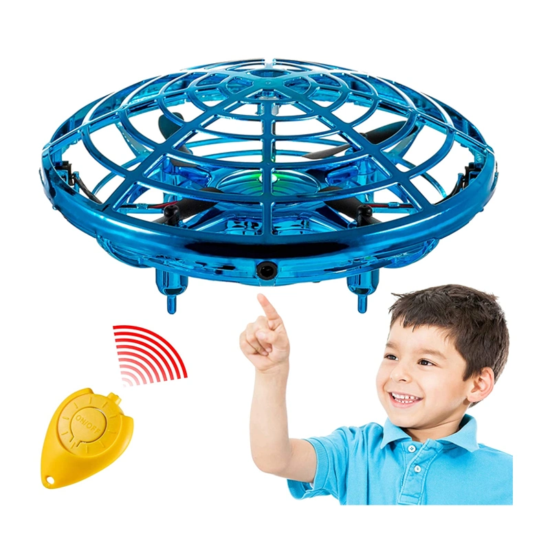 Mini UFO Drone RC Helicopters Toys for Kids &amp; Adult Hand Operated Flying Toy with 360 Rotating and LED Lights Hand Controlled