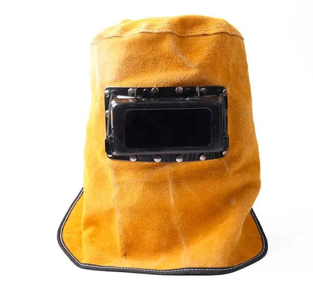 Ab Grade Golden Yellow Cowhide Welding Safety Helmet