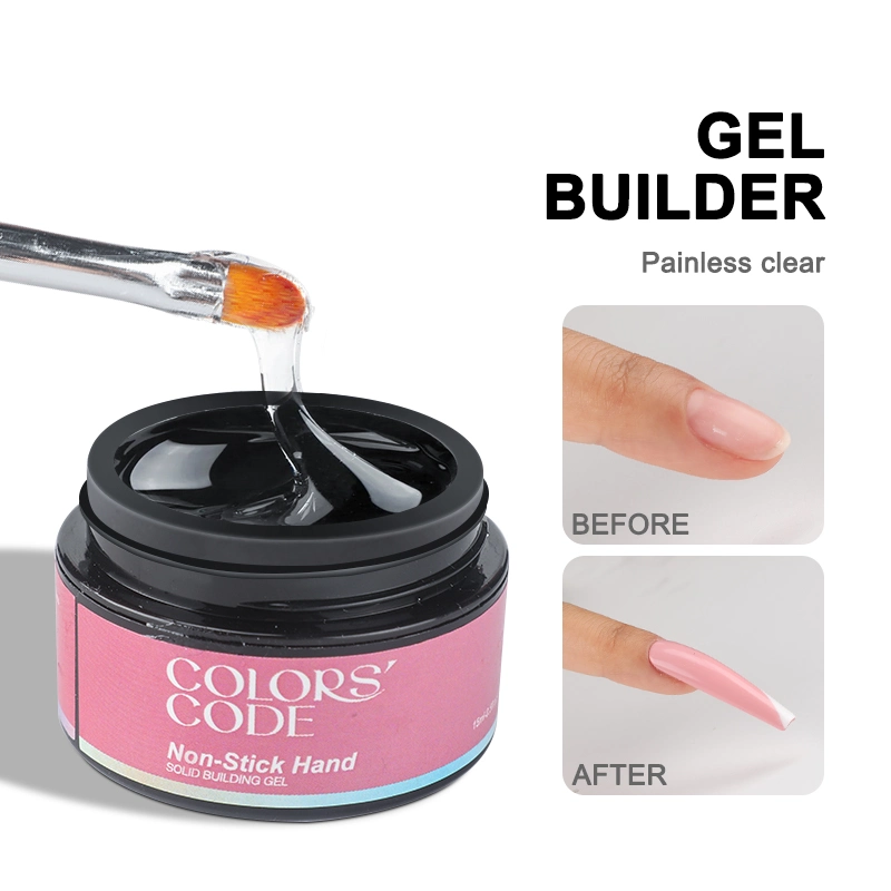 Nail Art Gel con muestras gratis forma Dual Clavo Flor fortalecer Nail Art Nail Non-Stick rosa clara extensión de la mano de la escultura de gel de disco duro