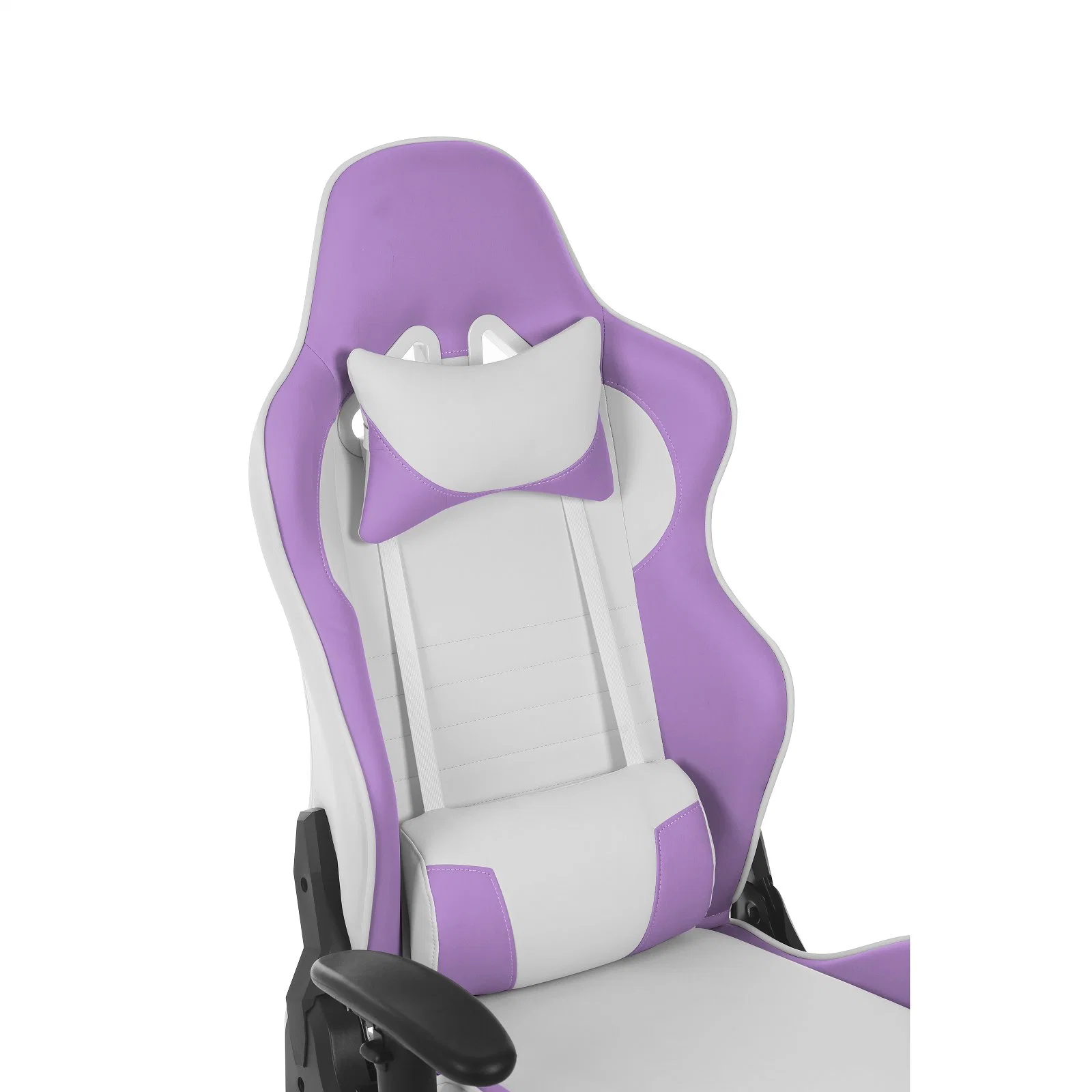 Chaise de jeu vidéo personnalisée de couleur violette avec base en métal.