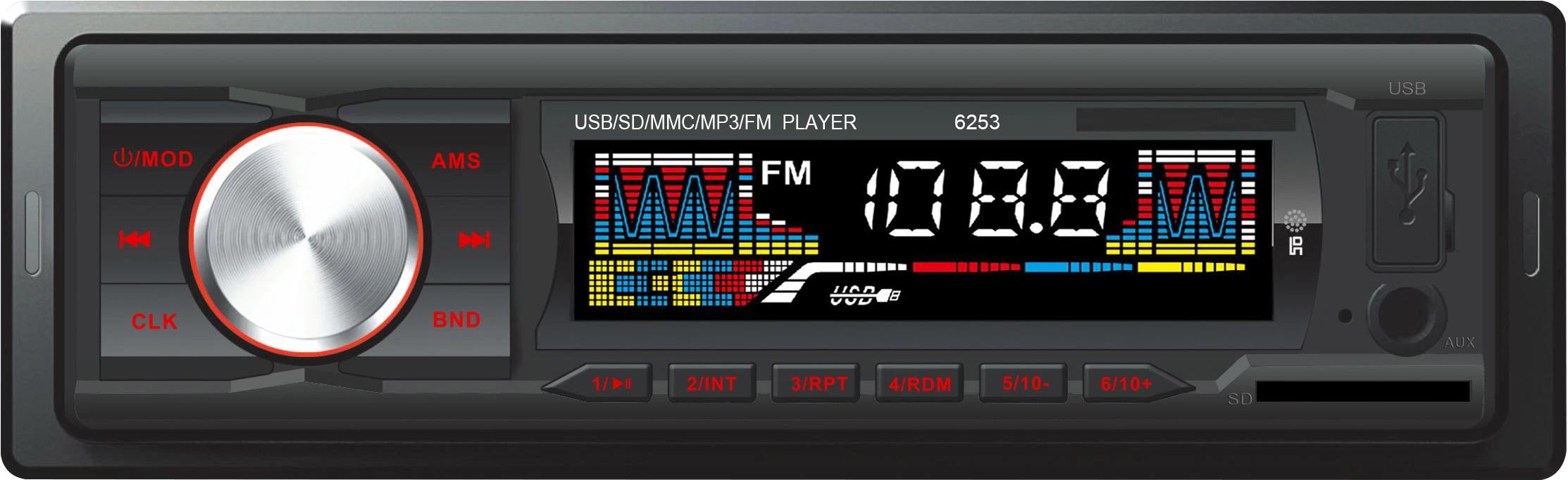 De coche USB doble Receptor de medios digitales coche reproductor de audio MP3.