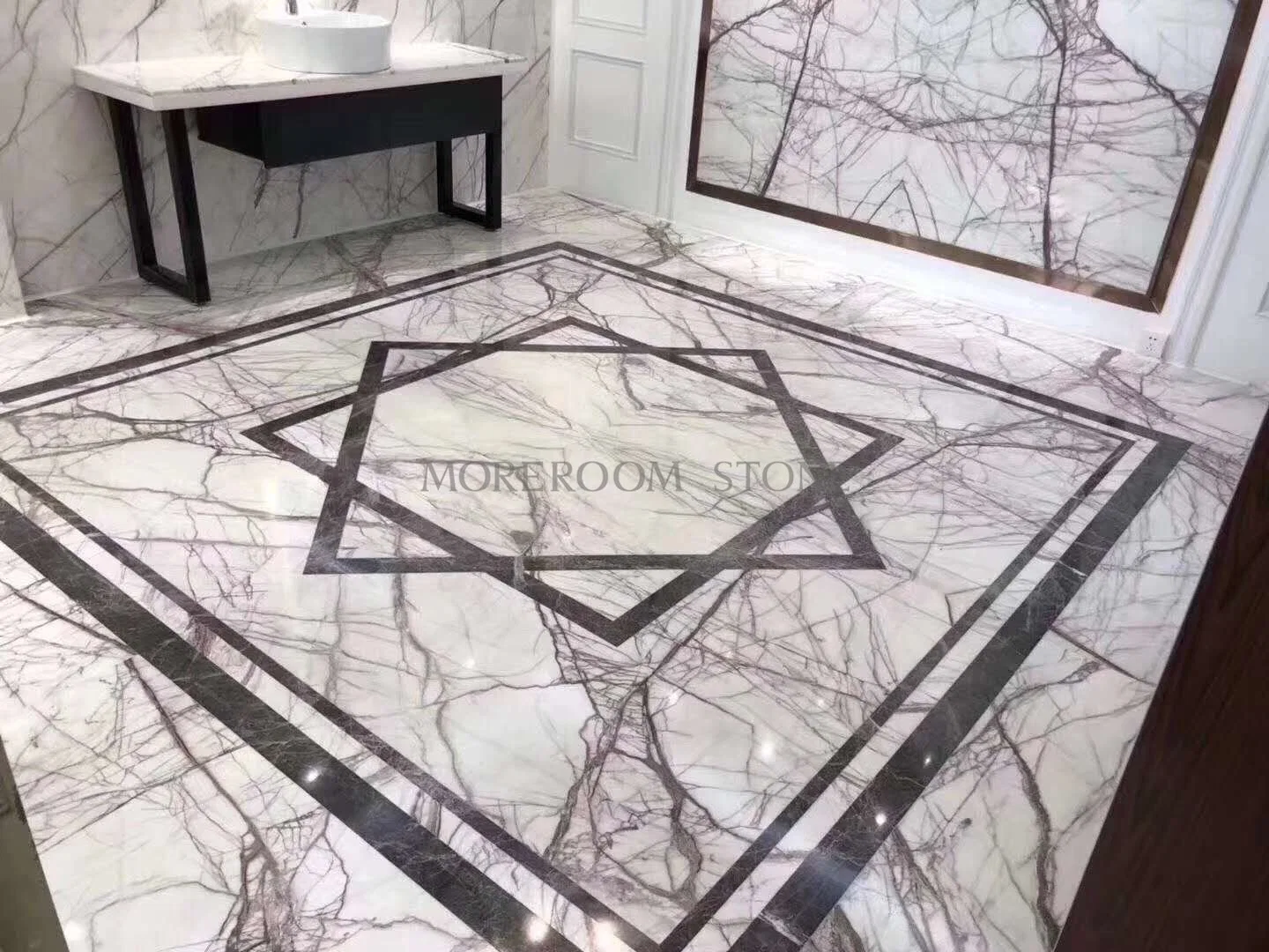 Elizabeth Bookmatch Marble Tile Slab for Feature Wall and Flooring