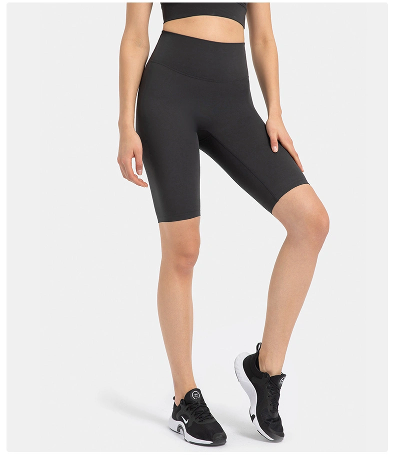 Comercio al por mayor trajes de sudor cortos de deporte fitness femenino desnudo de cintura alta elevación de cadera ejecutando Yoga bolsillos corto Panties secado rápido de ropa deportiva ropa de gimnasia