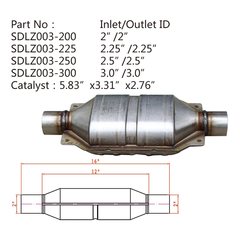 Auto Parts High Performance Universal Ceramic Honeycomb Carrier Exhaust System OBD Catalytic Converter