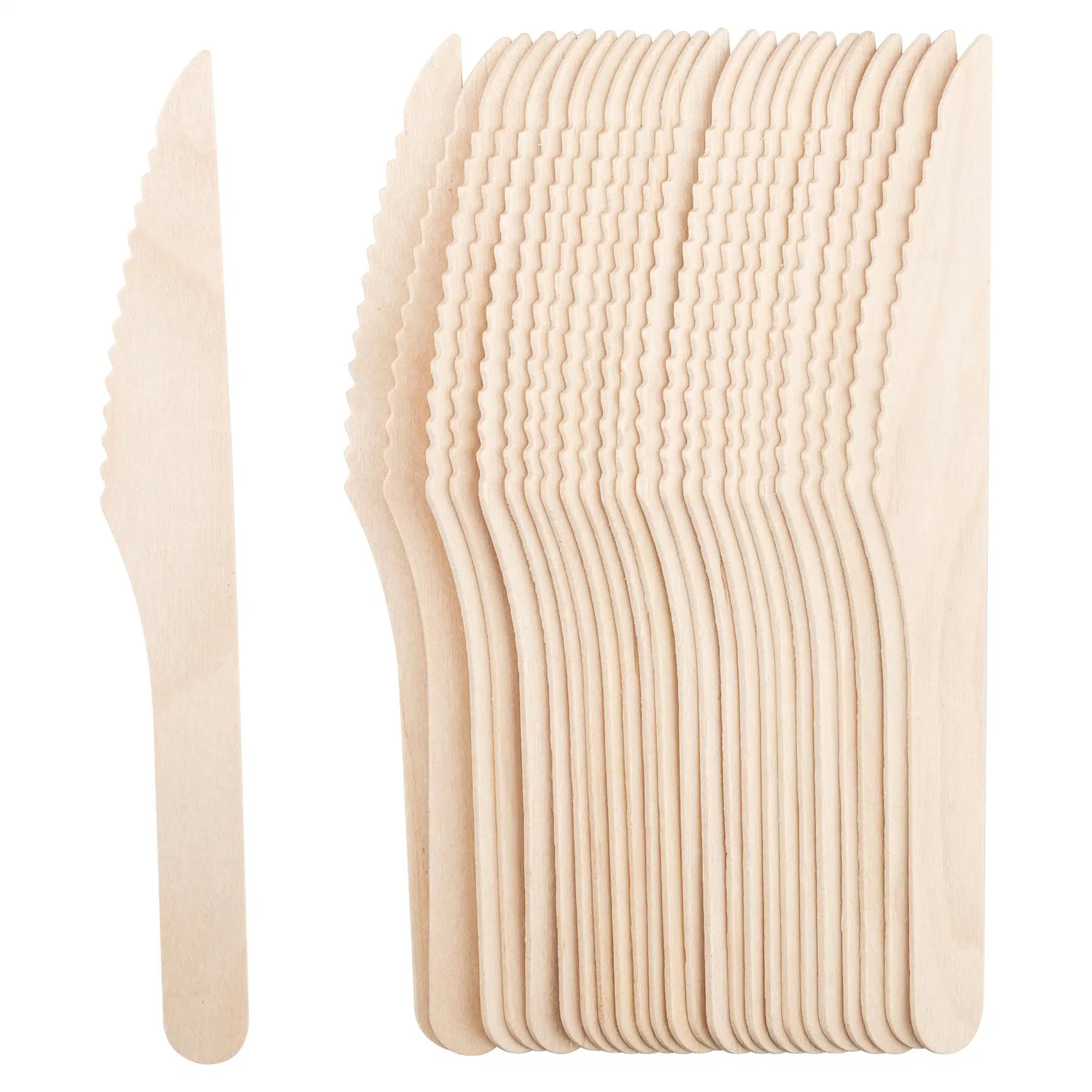 Premium Quality Disposable Wooden Cutlery Increased Strength Stiffening Rib Wooden Knife